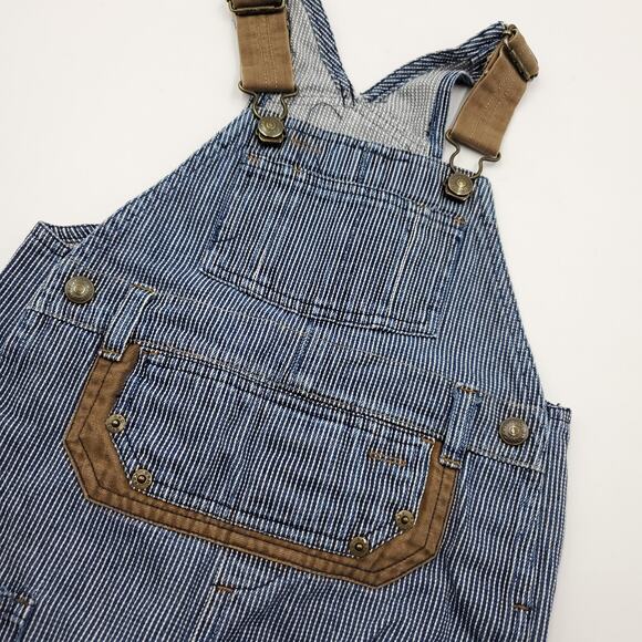 Gap Blue Striped Overalls Baby Size 18-24 Months - Picture 4 of 10